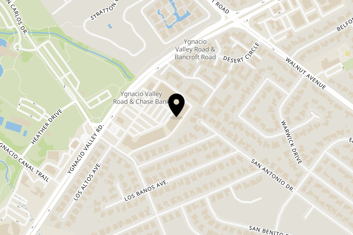 Map showing the location of East Ocean Seafood Restaurant Walnut Creek on 1841 Ygnacio Valley Rd in Walnut Creek